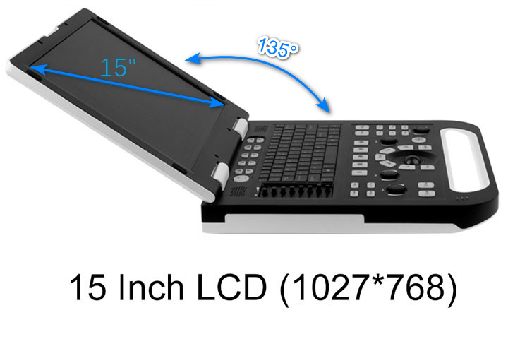 Pemindai Ultrasonik Laptop B BN100 untuk keperluan verterinary 02 layar 15 inci